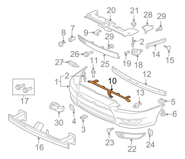 Soporte De Fascia Delantera Para Lancer 2008-2016