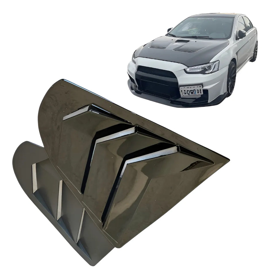 Louvers Persianas Ventana Para Lancer 2008-2016 Negro Piano